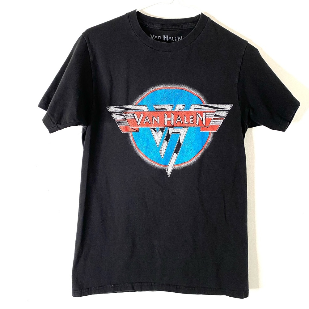 Van Halen Black Blue Red Logo Graphic Crew Neck Tee Official Band Merchandise
